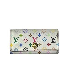 Louis Vuitton Multicolor Monogram 4 Key Holder White Murakami Iconic LV